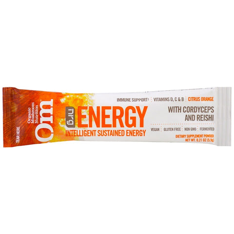 Organic Mushroom Nutrition, Energy, Mushroom Powder, Citrus Orange, 10 Packets, 0.21 oz (5.9 g) Each