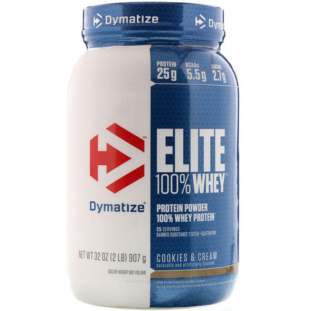 Dymatize - ELITE 100% WHEY, Cookies & Cream - 2 Lb (907 G)