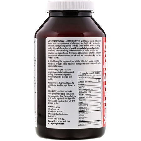Yerba Prima - Soluble Fiber Formula - 12 Oz Powder