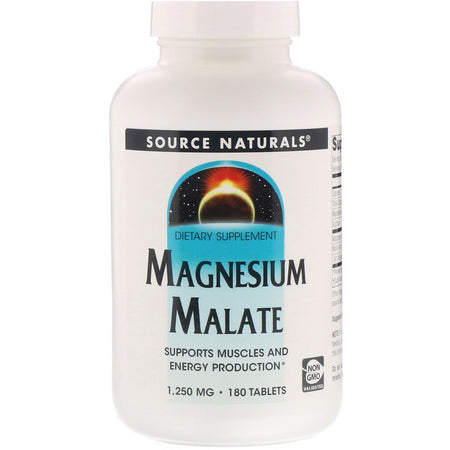 Source Naturals - Magnesium Malate 1250 Mg - 180 Tablet