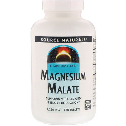 Source Naturals - Magnesium Malate 1250 Mg - 180 Tablet