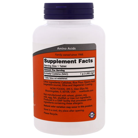 Now Foods - N-ACETYL-CYSTEINE NAC, 1000 mg, 120 Tablets
