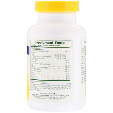 Natures Plus - Maximum Strength Ultra-Zyme, 90 Tablets