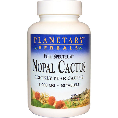 Planetary Herbals - Nopal Cactus, Full Spectrum™ Prickly Pear Cactus, 1,000 mg, 60 Tablets