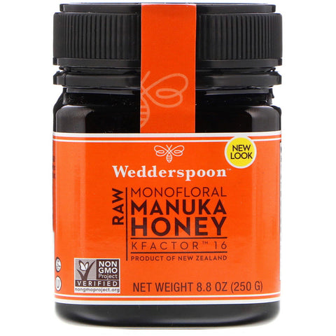 Wedderspoon - Raw Monofloral Manuka Honey, KFactor 16, 8.8 oz (250 g)