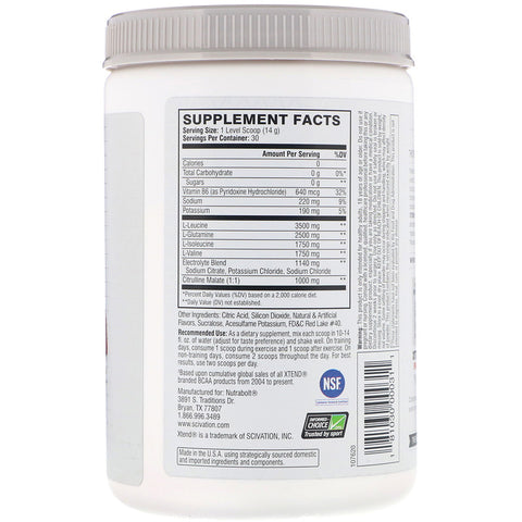 Xtend The Original 7G BCAA, Strawberry Kiwi Splash, 14.8 oz (420 g) - 30 Servings