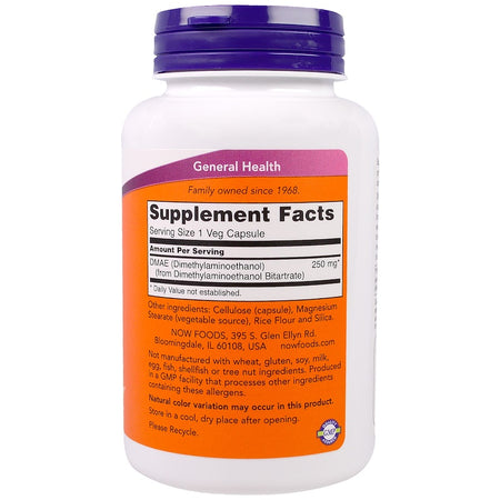 Now Foods - DMAE, 250 mg, 100 Veggie Caps