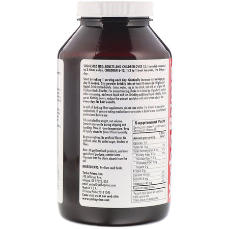 Yerba Prima - Organic Psyllium Whole Husks - 12 Oz Whole Husks