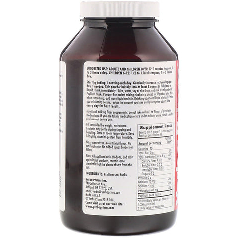 Yerba Prima - Organic Psyllium Whole Husks - 12 Oz Whole Husks