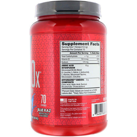 BSN - Amino-X, Endurance & Recovery, Blue Raz, 2.24 lb (1.01 kg)