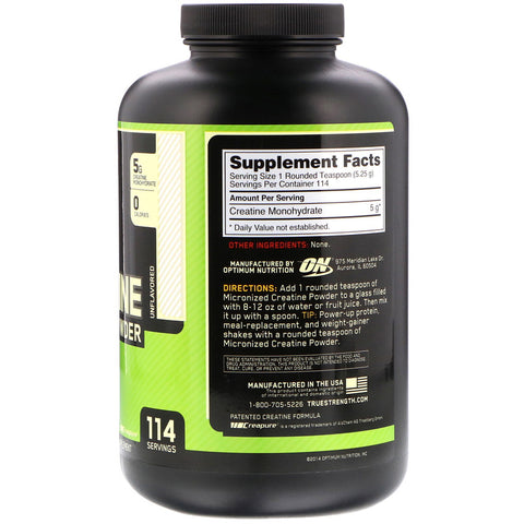 Optimum Nutrition - Micronized Creatine Powder, Unflavored, 1.32 lb (600 g)