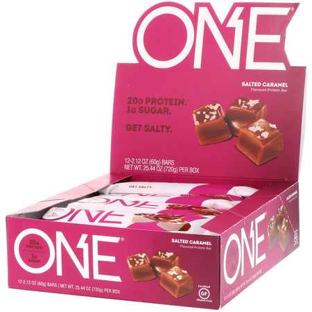 One Brands, One Bar, Salted Caramel, 12 Bars, 2.12 oz (60 g) Each