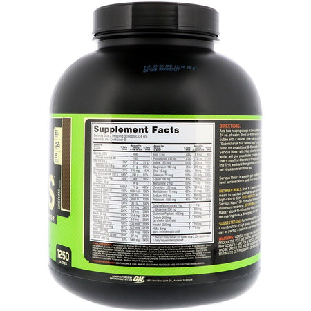 Optimum Nutrition - Serious Mass Weight Gainer Protein Chocolate - 12 Lb