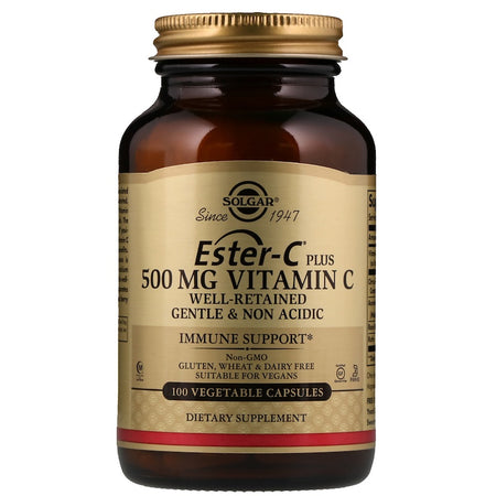 Solgar - Ester-C® Plus 500 Mg Vitamin C Vegetable Capsules (Ester-C® Ascorbate Complex) - 100 Capsules