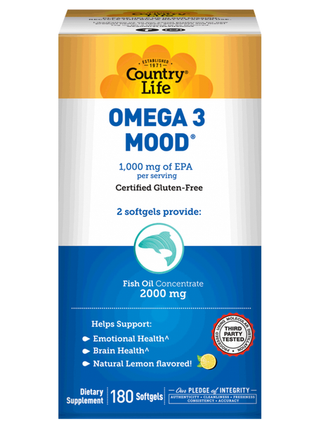 Country Life - OMEGA 3 MOOD  - 180 Softgels