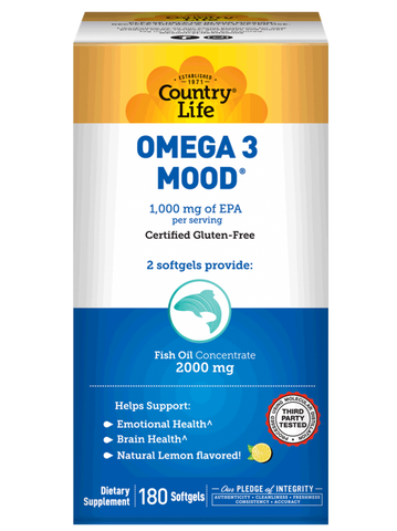 Country Life - OMEGA 3 MOOD  - 180 Softgels