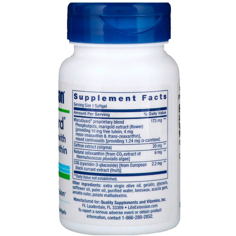 Life Extension - MacuGuard® Ocular Support with Saffron & Astaxanthin, 60 Softgels