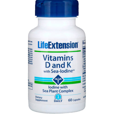 Life Extension - VITAMINS D AND K WITH SEA-IODINE 60 Vegan Capsules