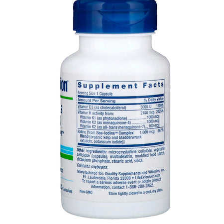 Life Extension - VITAMINS D AND K WITH SEA-IODINE 60 Vegan Capsules