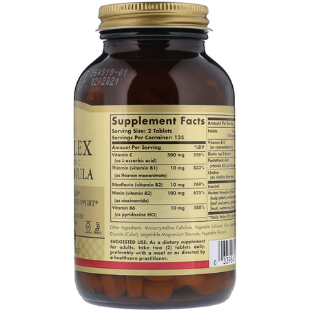 Solgar - B-Complex With Vitamin C Stress Formula* Tablets - 250