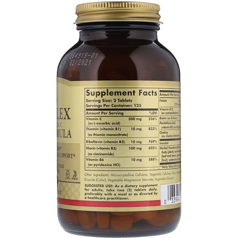 Solgar - B-Complex With Vitamin C Stress Formula* Tablets - 250