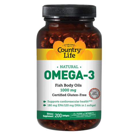 Country Life - OMEGA-3 1000MG FISH OIL 200 CT - 200 Softgels
