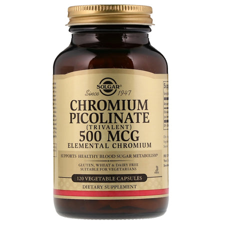 Solgar - Chromium Picolinate 500 Mcg Vegetable Capsules - 120 Capsules