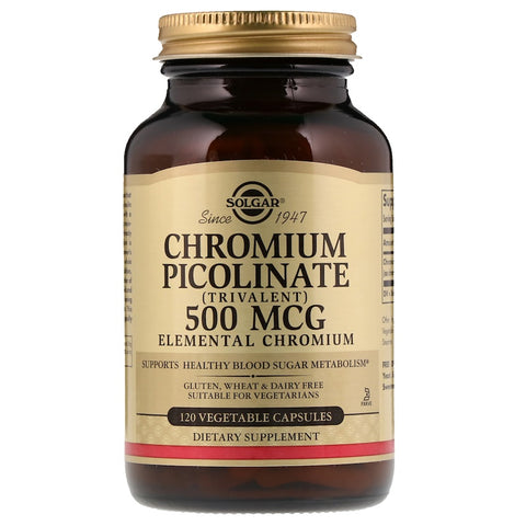 Solgar - Chromium Picolinate 500 Mcg Vegetable Capsules - 120 Capsules