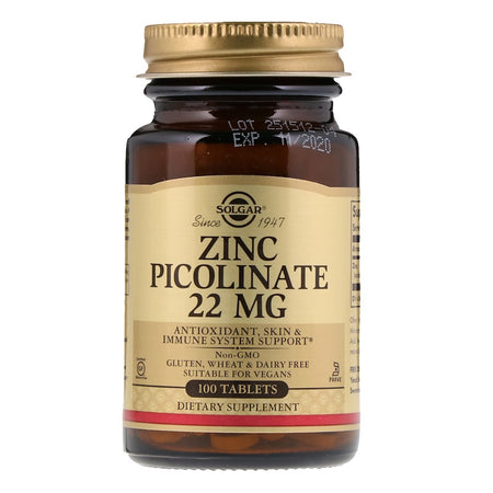 Solgar - Zinc Picolinate 22 Mg Tablets  - 100