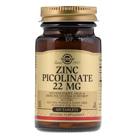 Solgar - Zinc Picolinate 22 Mg Tablets  - 100