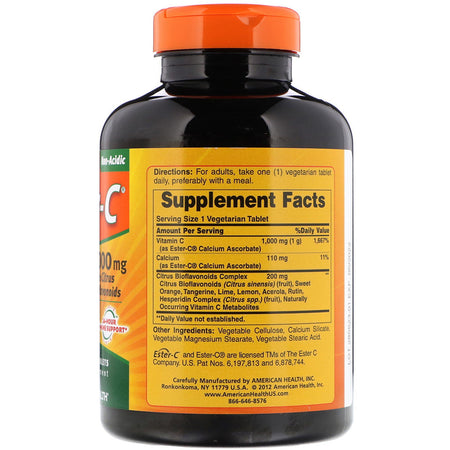 Ester-C®  1000 Mg With Citrus Bioflavonoids Veg. Tablets^ - 180