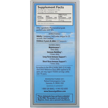 Sovereign Silver - Bio-Active Silver Hydrosol 32oz Family Size