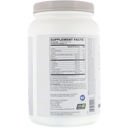 Xtend - The Original 7G BCAA, Blue Raspberry Ice, 2.78 lb (1.26 kg) - 90 Servings
