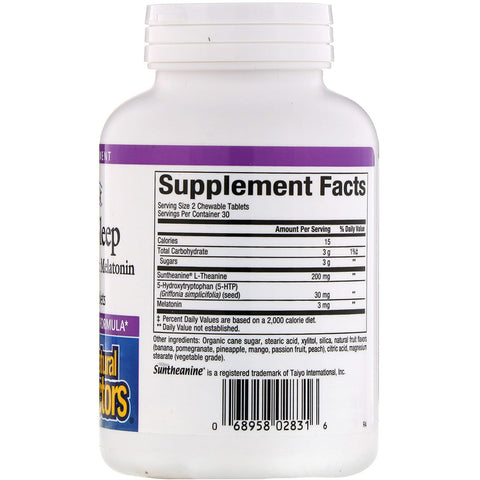 Natural Factors - Stress-Relax, Tranquil Sleep, 60 Chewable Tablets