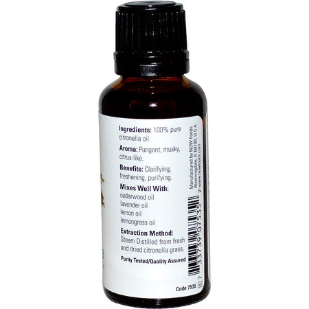 Now Foods - Essential Oils, Citronella, 1 fl oz (30 ml)