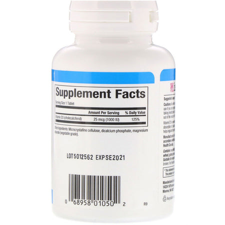 Natural Factors - Vitamin D3, 1000 IU, 90 Tablets