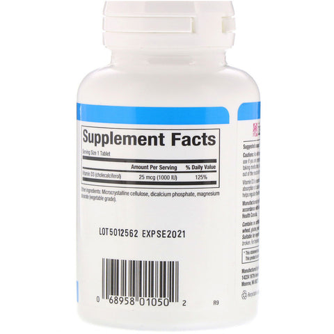 Natural Factors - Vitamin D3, 1000 IU, 90 Tablets