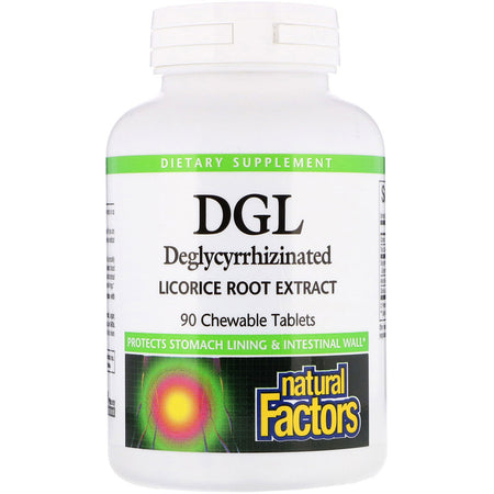 Natural Factors, DGL, Deglycyrrhizinated Licorice Root Extract, 180 Chewable Tablets