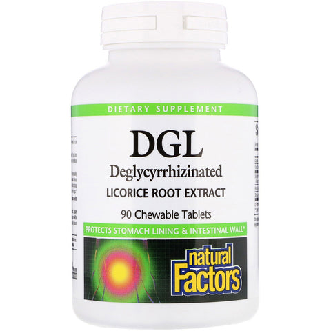 Natural Factors, DGL, Deglycyrrhizinated Licorice Root Extract, 180 Chewable Tablets