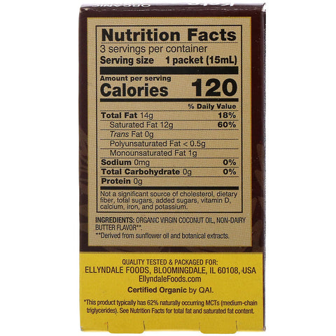 Now Foods - Ellyndale Naturals, Keto Coconut Infusions, Non-Dairy Butter Flavor, 3 Pack, 0.5 fl oz (15 ml) Each