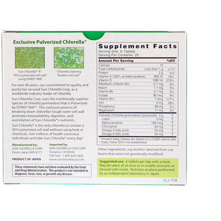 Sun Chlorella 500 Mg - 120 Tablet
