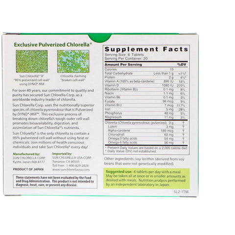 Sun Chlorella 500 Mg - 120 Tablet