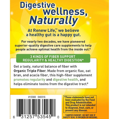 ReNew Life - Organic Triple Fiber, Balanced Fiber Formula, 12 oz (340 g)