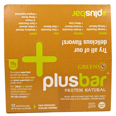 Green Plus - PLUSBAR Natural Protein Bar 59g Box - 12 Bars