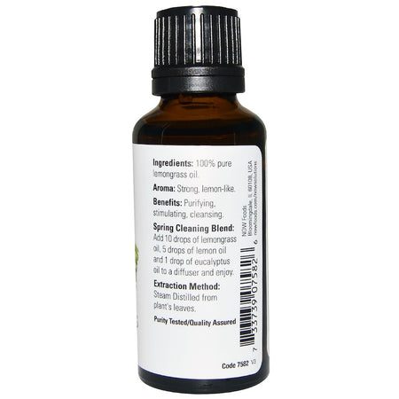 Now Foods -Essential Oils, Lemongrass, 1 fl oz (30 ml)