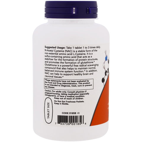 Now Foods - N-ACETYL-CYSTEINE NAC, 1000 mg, 120 Tablets
