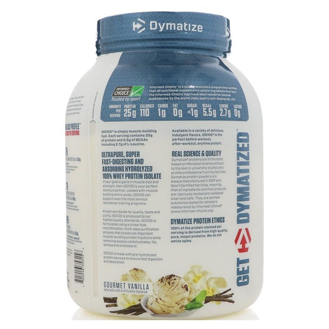 Dymatize - ISO100, Gourmet Vanilla - 3 Lb (1.4 Kg)