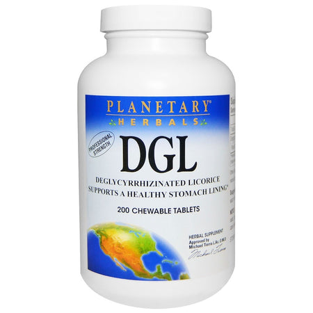 Planetary Herbals - DGL Deglycyrrhizinated Licorice, 200 Chewable Tablets
