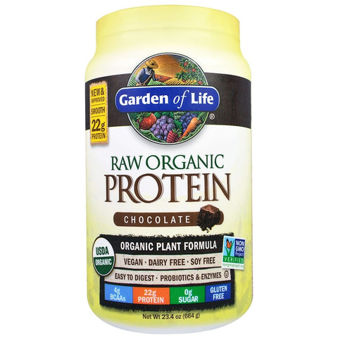 Garden Of Life - RAW Organic Protein, Organic Plant Formula, Chocolate, 1.46 lbs (664 g)