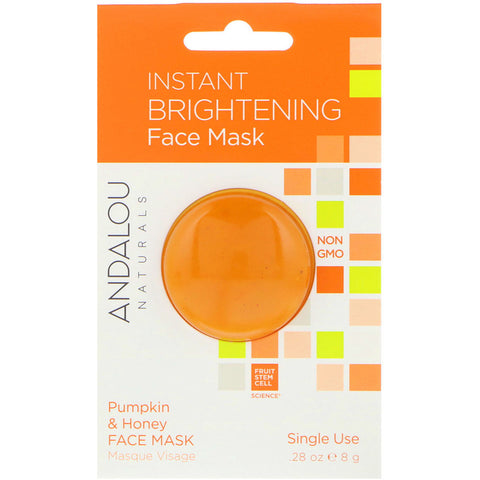 Andalou Naturals -Instant Brightening Face Mask, Pumpkin and Honey, .28 oz (8 g)